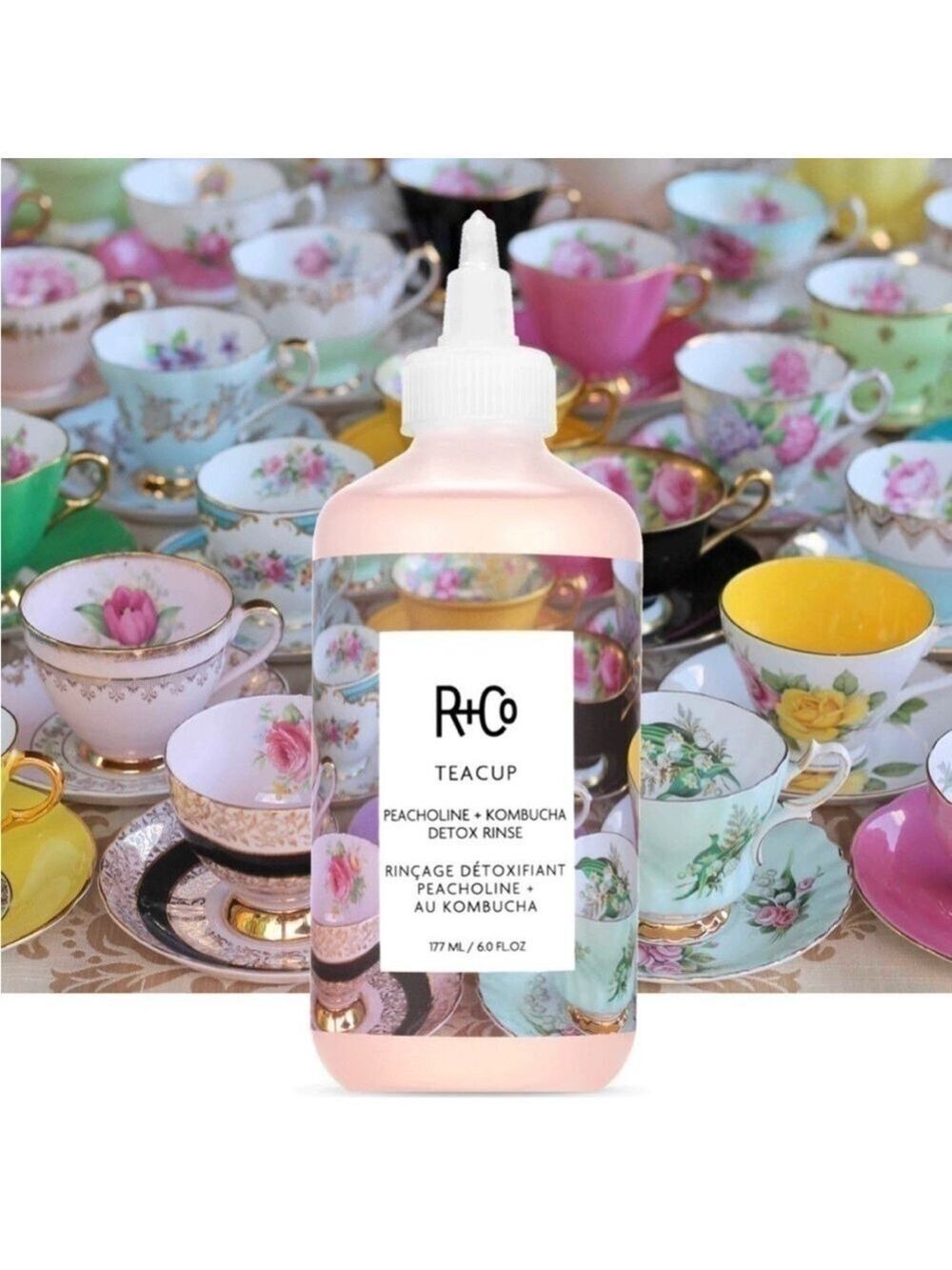 R+Co Teacup Peacholine + Kombucha Detox Rinse | NEW | R&Co Tea Cup